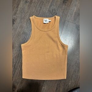 Princess Polly Tan Fitted Crop Tank Top